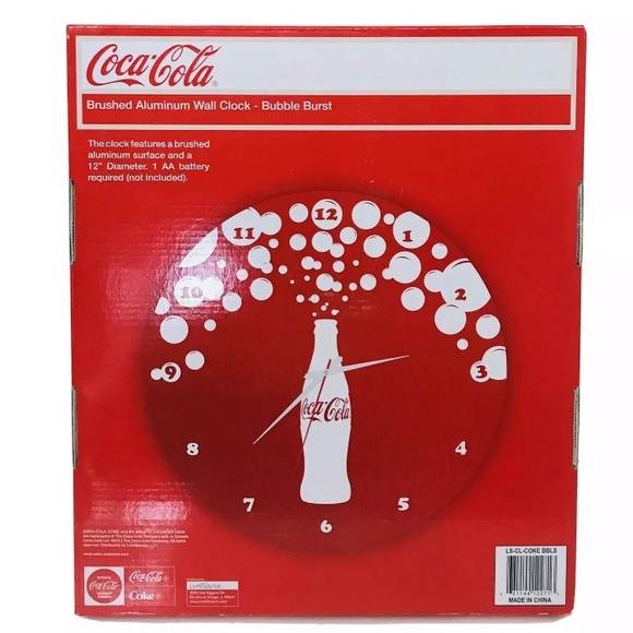 ⏰ NEW Coca Cola Wall Clock Brushed Aluminum Bubble Burst - Picture 1 of 5